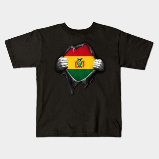 Bolivia Flag Bolivian Roots DNA Pride Gift Kids T-Shirt by nikolayjs